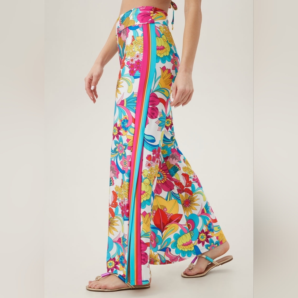 TRINA TURK FONTAINE HIGH WAISTED COVERUP PANTS MEDIUM - Picture 4 of 7